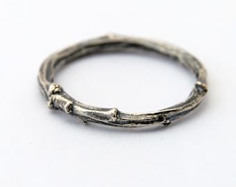 Silver branch ring. sterling silver ring.  silver willow. twig ring. branch ring