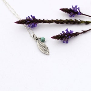 Small leaf pendant Leaf necklace Silver leaf necklace Botanical necklace Botanical pendant image 7