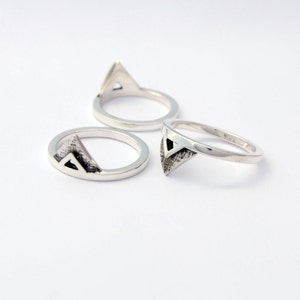 Triangle ring sterling silver minimalist ring 画像 1