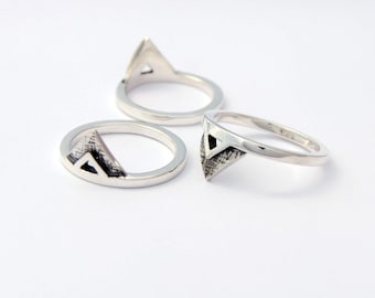 Triangle ring sterling silver minimalist ring