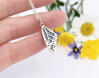 Monarch wing pendant - monarch wing necklace - monarch wing - silver monarch wing - butterfly necklace - butterfly wing - silver butterfly