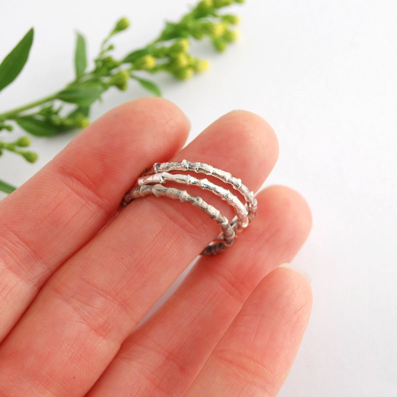 Maple branch ring. sterling silver ring. silver branch ring. twig ring. branch ring. silver twig ring image 6