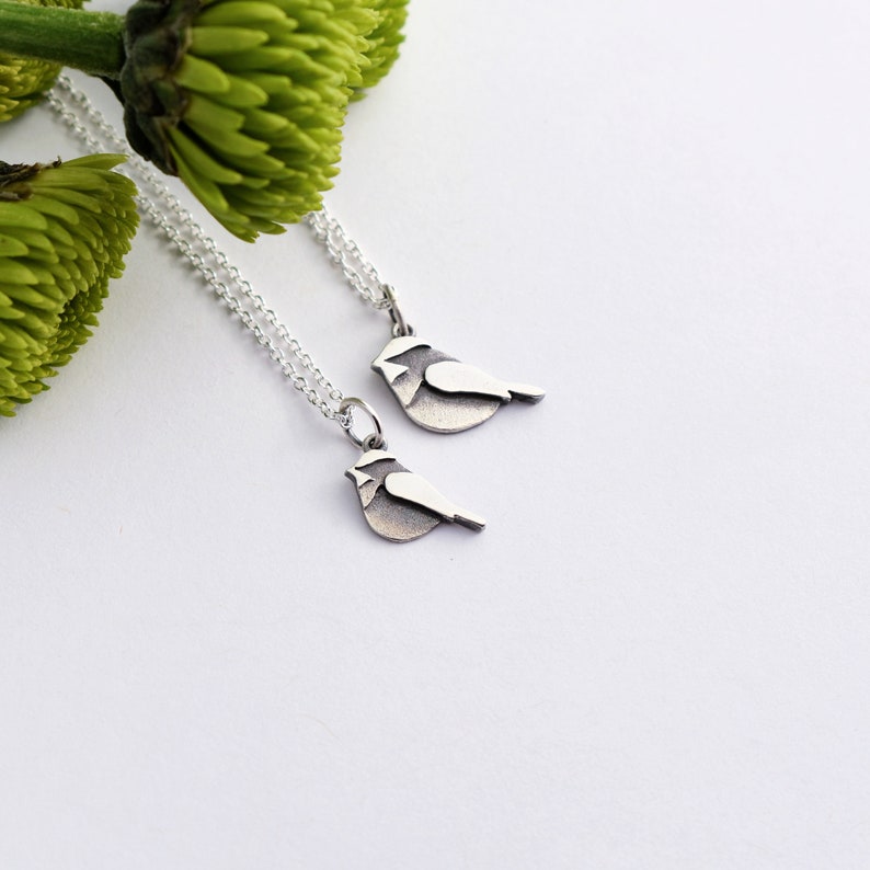 Chickadee necklaces duo necklace duo best friend necklaces bird charm chickadee necklace chickadee jewelry image 3