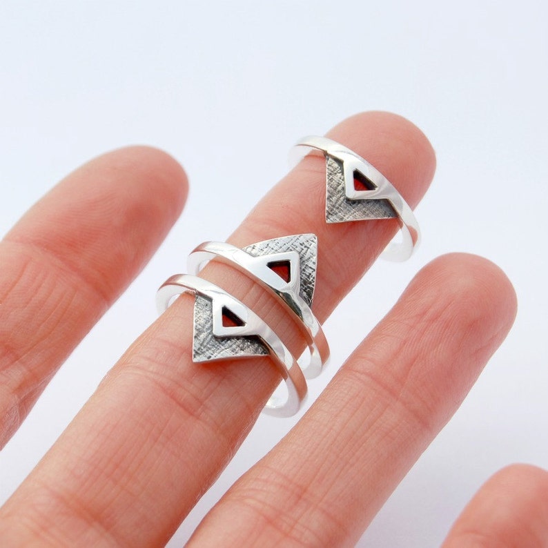 Triangle ring sterling silver minimalist ring 画像 2