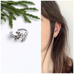 Thuya ear cuff - Sterling silver cuff - Silver ear cuff - Botanical ear cuff - Cedar ear cuff - Cedar earring