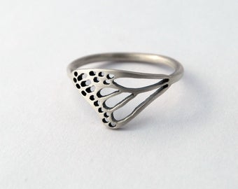 Monarch wing ring sterling silver butterfly wing jewelry