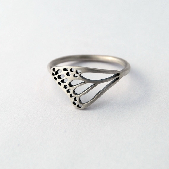 Monarch Wing Ring Sterling Silver Butterfly Wing Jewelry Etsy