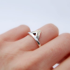 Triangle ring sterling silver minimalist ring 画像 5