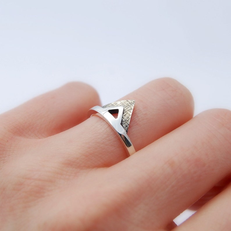 Triangle ring sterling silver minimalist ring 画像 5