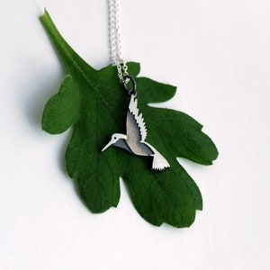 Hummingbird bird necklace sterling silver pendant woodland image 6