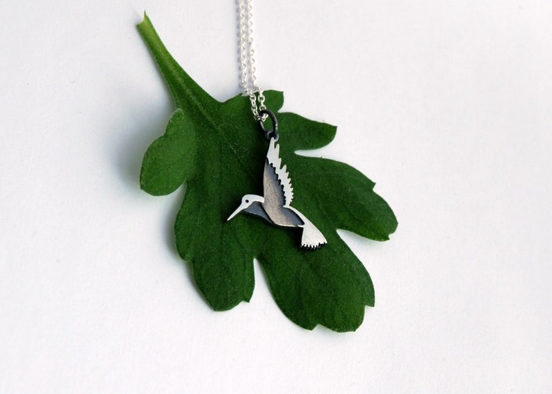 Hummingbird bird necklace sterling silver pendant woodland image 6