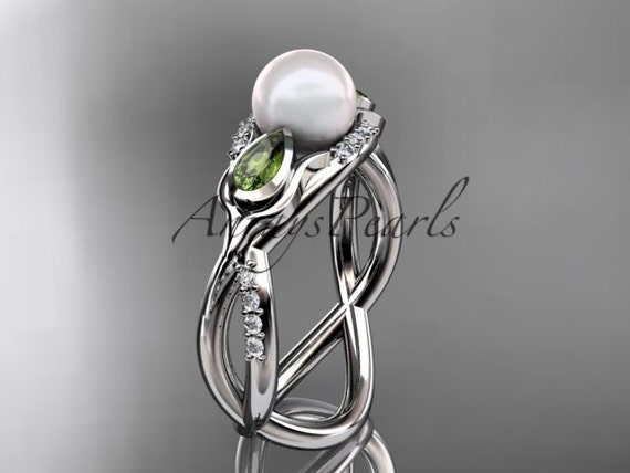 Pearl engagement 2024 rings etsy