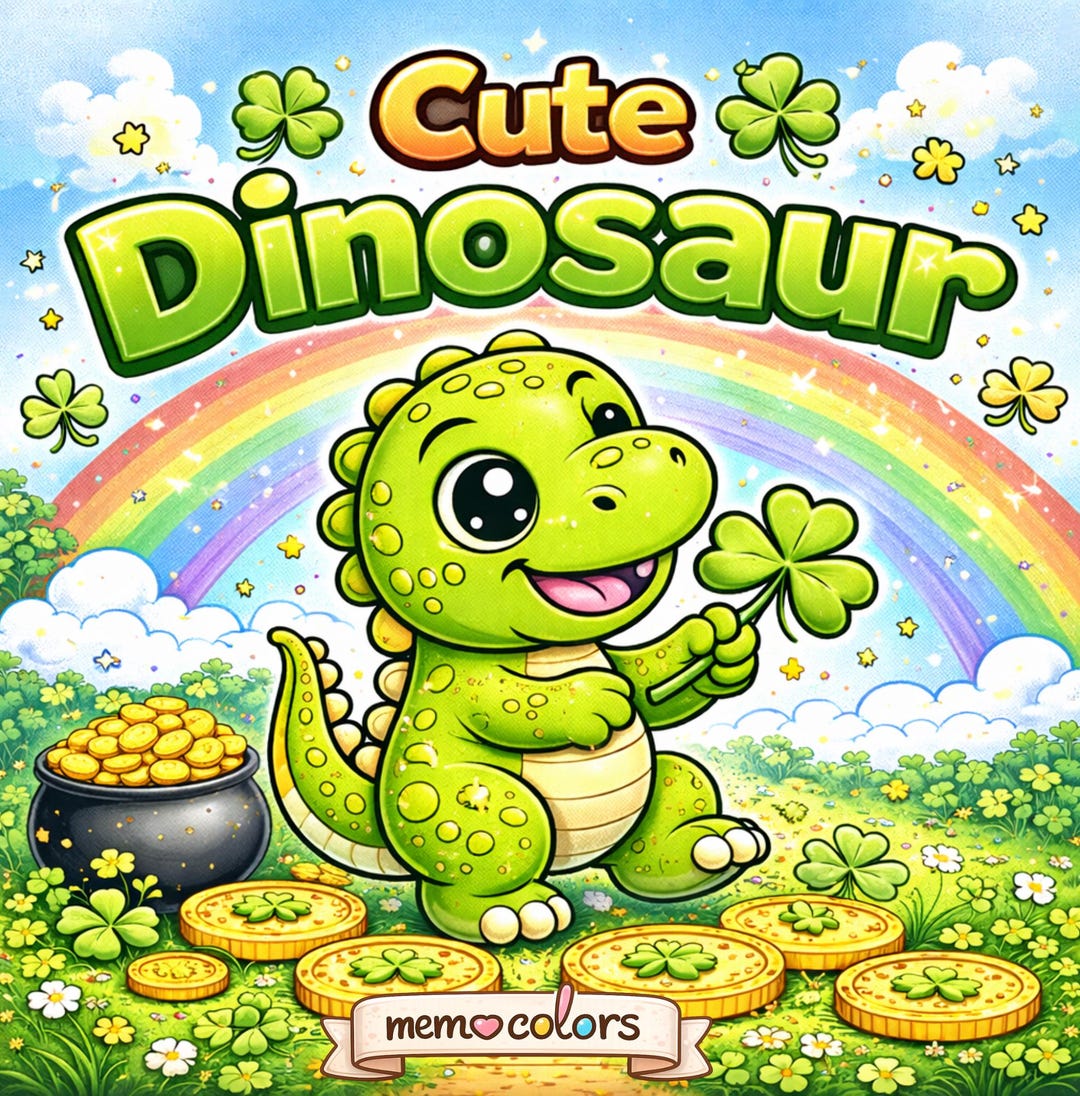 Dinosaur Coloring Pages PDF, Kids Coloring Book Printable, Cute Dino ...