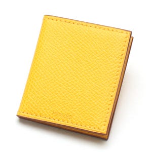 Hermes Mini Photo Frame Vintage Veau Epsom Leather Yellow Foldable Travel Picture France