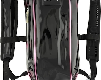 Midnight Black LED Hydration Pack, Red Light Up Rave Backpack, 2L Water Bladder