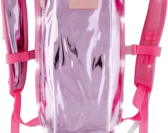 Hot Pink LED Hydration Pack for Raves and Festivals, Light Up Rave Backpack with 2L Water Bladder, White LED Festival Backpack, EDC Gear