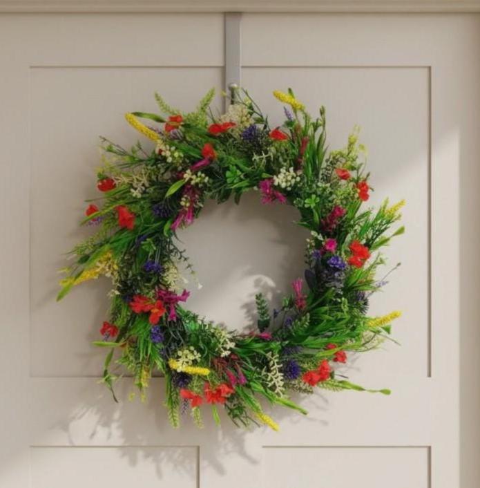 Fiori in giro, decorazione primaverile, ciondolo in metallo H7,5 cm 4 pezzi