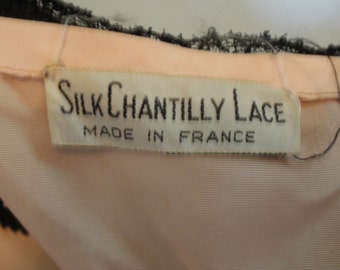 CHANTILLY LACE FRANCE Ballroom Dress Black Beautiful 1950's