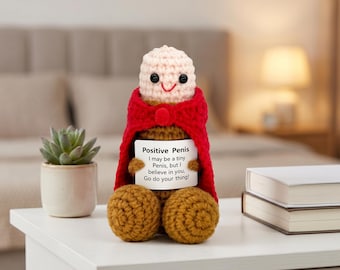 Peluche de pene positivo, juguete divertido de apoyo emocional, regalo de broma de ganchillo para adultos, compañero de escritorio para aliviar el estrés, regalo para despedida de soltero
