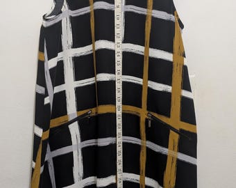 Alfani Black Tawny Plaid Sleeveless Shirt Dress Size 6