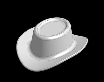 Cowboy Hat 3D Print File | Western Style CAD Model (STL & STEP)