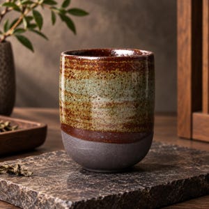 日本の茶碗 ヴィンテージ セラミック 130ml ティーカップ 磁器 茶器 小さなコーヒーマグ ミニマリスト 飲料容器 職人手作り 素朴な