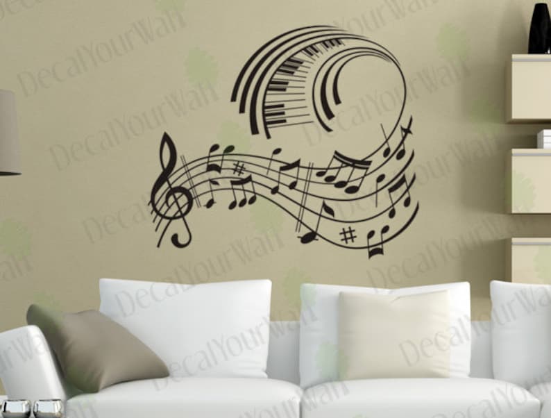 music wall art music note decals musical wall decal stickers | etsy