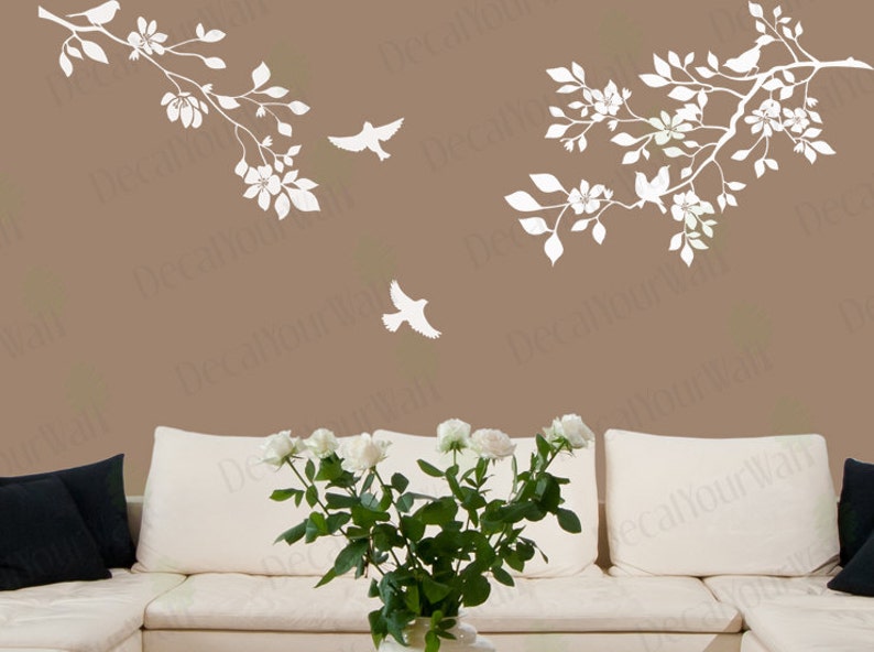 cherry blossom wall decal large tree branch nursery living | etsy