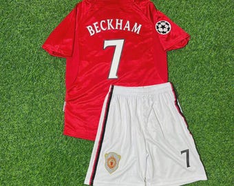 Camiseta retro de fútbol del Manchester United 1998-1999, número 7, campeona de la Liga de Campeones (UCL).