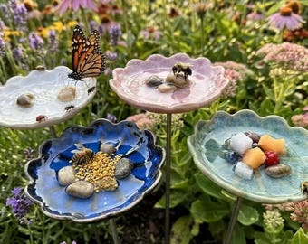 Keramische waterdispenser voor bijen en vlinders | Insectenstation voor tuinbestuiving | Milieuvriendelijk cadeau voor tuindecoratie