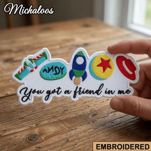 Toy Story You Got A Friend In Me Embroidered Patch, Andy Buzz Woody Jessie Sew On Iron On Patch, 4-9 Inches