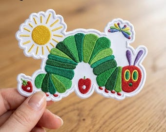 Embroidered Eat The Rich Patch Iron On / Sew On, Eat The Rich Caterpillar Embroidered Patch, Funny Hungry Hungry Iron On Badge