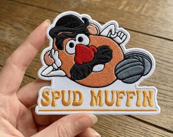 Spud Muffin Funny Potato Head Embroidered Patch, Toy Story Patch, Sew On/ Iron On, Size 4 inches - 9 inches