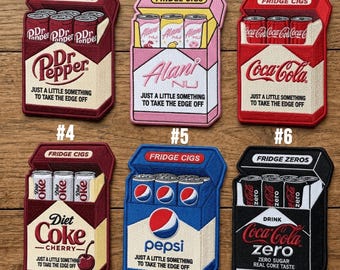Lustiger Aufnäher mit Diet Coke-Zigarettenmotiv für den Kühlschrank, zum Aufnähen/Aufbügeln, 10-23 cm, Alani, Geschenkidee für Diet Coke-Fans, Abzeichenhalter