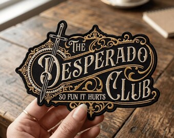 Embroidered The Desperado Club Patch, Dungeon Crawler Carl Inspired Patch, Donut Mongo Iron On/Sew On Patch, Fantasy Bookish Gift