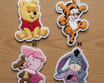Winnie The Pooh Embroidered Patch Set, Iron On/ Sew On Patch