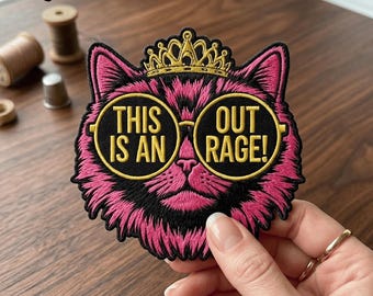 Dungeon Crawler Carl Princess Donut Embroidered Patch, Sew On/Iron On Patch 4-9 Inches, Fantasy Bookish Cat Lover Gift
