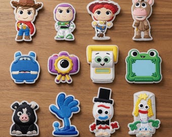 Toy Story 5 Character Embroidered Patch Set, Woody Buzz Jessie Rex Bullseye Forky Patch, Iron On Sew On Embroidery Badge Collection