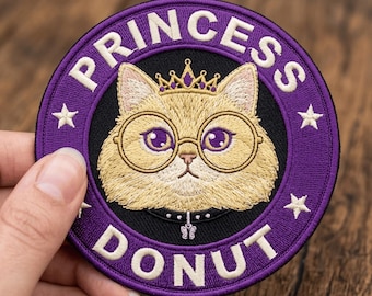 Embroidered Dungeon Crawler Carl Inspired Patch, Princess Donut Patch, Fantasy Reader, Bookish Gift (Iron On/Sew On Patch)