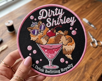 Princess Donut Dirty Shirley Desperado Club Embroidered Patch, Sew On/Iron On Patch 4-9 Inches, Fantasy Book Lover Gift
