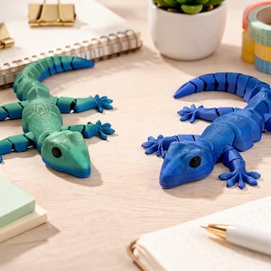 Flexibler Rainbow Gecko 21 cm Articulated Fidget Toy aus Regenbogen PLA