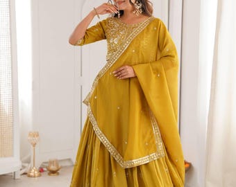 Silk Lehenga Choli with Dupatta | Wedding Outfit for Women | Bridal Party Wear Dress