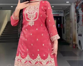 Designer Sharara Set for Women | Silk Embroidered Festive Outfit