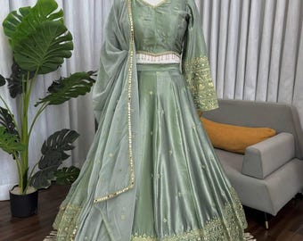 Elegant Lehenga Choli Set with Dupatta | Indian Wedding Festive Party Outfit for Women
