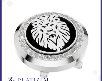 Men’s Zodiac Sign Diamond Shirt Button – Round Black Enamel Astrology Stud