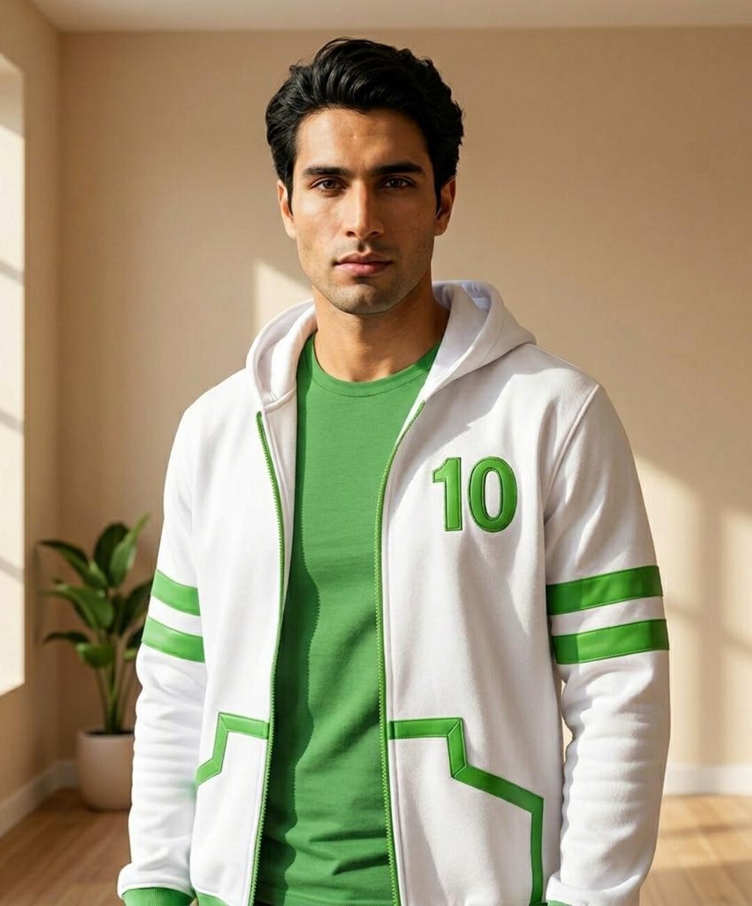 Alien Hero Cartoon Futuristic Green Zip up Hoodie | Halloween Cosplay ...