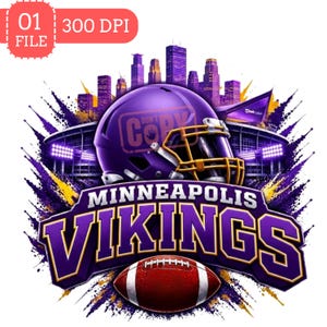 Mascotte dei Minnesota Vikings PNG, grafica per tifosi di football americano, grafica dei Vikings, PNG per il giorno della partita, design per sublimazione sportiva, download digitale