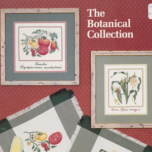 On Sale - The Botanical Collection  -  Cross Stitch Designs Pattern Booklet -  Vintage 1980s