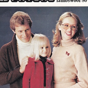 On Sale - Patons Knitting Pattern No 534 for Family  - Vintage 1970s, Jumpers, Sweaters, Cardigans, Jackets.