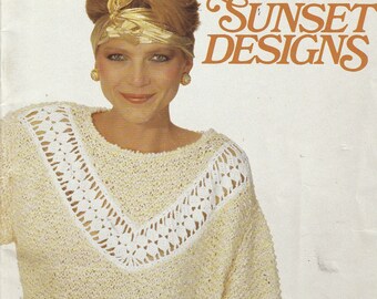 Cleakheaton Sunset Designs - Knitting Pattern for Women,  Vintage 1980s
